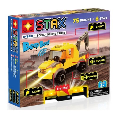 Set constructie pentru copii, Camion tractare cu lumini si sunete Stax, 75 blocuri de constructie si 6 STAX, +6 ani foto