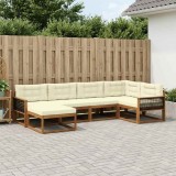vidaXL Set de canapele de exterior cu pernă 6 pcs Natural și Crem 3382703