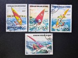 Republica Populară Congo (R.P. Congo) 1983 Sport Windsurfing Serie Completa 4v Poșta Aeriană Ștampilat Brazzaville - A90