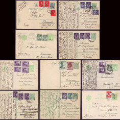 1928-1939 Romania - Lot 45 carti postale circulate, intreguri Regat Mihai, Carol