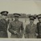 Fotografie tip carte postala, 4 militari la instructie, perioada interbelica