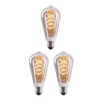 Set de 3 becuri Crown, LED, metal/sticla, E27, 6 x 14 cm, 5W