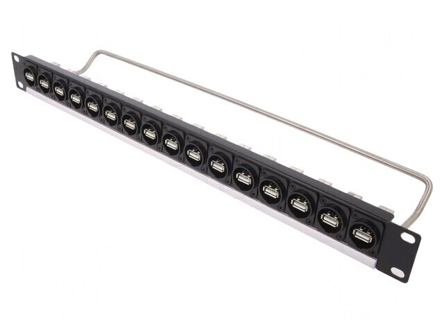 Patch Panel USB A pentru Rack 1U 19&quot;