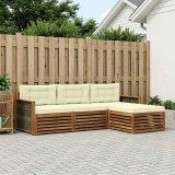 vidaXL Set Canapele Exterior Lemn Acacia Natural Crem Perna 249x162cm