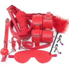 Set BDSM 10 Piese Sinner, Rosu, Guilty Toys