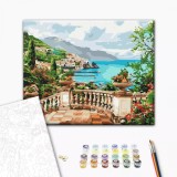 Pictura pe numere - Vedere la mare, 50x40 cm | Brushme