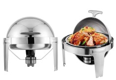 RAKI Chafing dish rotund cu capac rolltop, inox (FRTE-100) foto