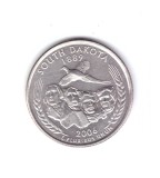 Moneda SUA 25 centi/quarter dollar 2006 D, South Dakota 1889, stare buna, curata