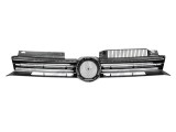 Grila radiator Vw Golf 6 (5K) Hatchback/Variant 10.2008-2016, grila masca fata neagra cu 2 ornamente cromate, 5K0853651AJ