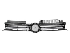 Grila radiator Vw Golf 6 (5K) Hatchback/Variant 10.2008-2016, grila masca fata neagra cu 2 ornamente cromate, 5K0853651AJ