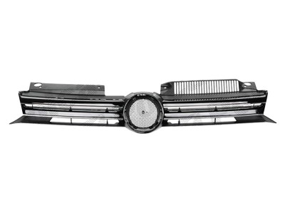 Grila radiator Vw Golf 6 (5K) Hatchback/Variant 10.2008-2016, grila masca fata neagra cu 2 ornamente cromate, 5K0853651AJ foto