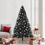 VidaXL Pom de Crăciun artificial pre-iluminat Negru 210 cm PVC 3397159