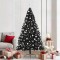 vidaXL Pom de Crăciun artificial pre-iluminat Negru 210 cm PVC 3397159