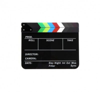 Clacheta Black-Color clapperboard din plexiglas pentru studio de filmare foto