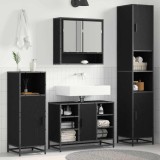 Cumpara ieftin Set de mobilier pentru baie Stejar Negru 35 x 37,5 x 188,5 cm