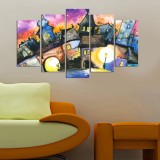 Cumpara ieftin Tablou MDF ( 5 buc ) Van Gogh Amsterdam, Multicolor, 60x110 cm