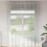 Perdele Voile Gri Deschis 140x300 cm vidaXL, 2 Bucati, Ocheti Metalici, Poliester, Semitransparente