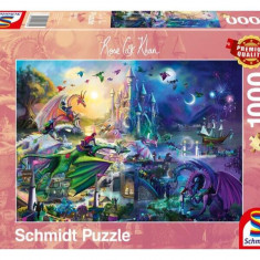 Puzzle Schmidt: Rose Cat Khan - Competiție nocturnă de dragoni, 1000 piese