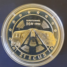 Moneda de argint 925 - 21 Ecus "Eurotunnel" Gibraltar, 1993 - G 4277