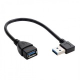 Cablu prelungitor USB 3.2-A T-M unghi/drept 0.2m Negru, kur31-46