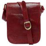 Geanta messenger din piele naturala, rosu bordo, GB113D, Geanta tip postas, Burgundy