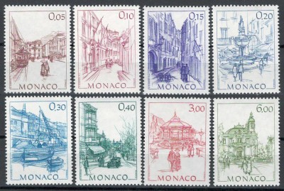 Monaco 1984 Mi 1634/41 MNH - Primele vederi ale Monaco foto