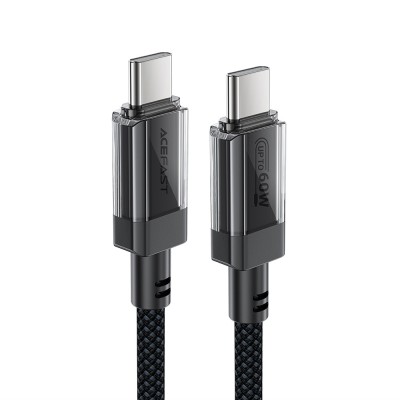 Cablu de date type-c to type-c, 60w, high-speed charging, 1.2m - acefast - black foto