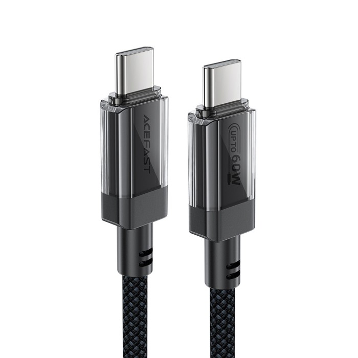 Cablu de date type-c to type-c, 60w, high-speed charging, 1.2m - acefast - black