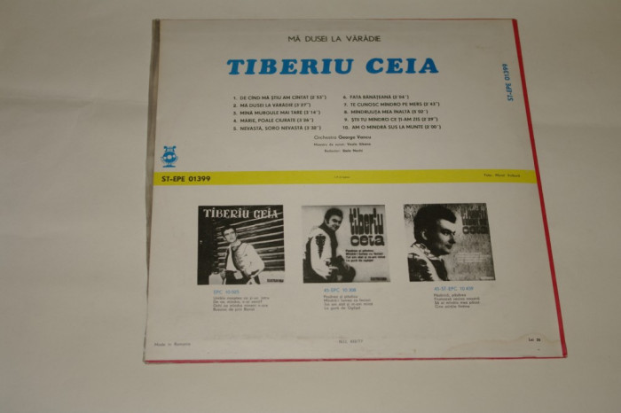 Tiberiu Ceia - Ma dusei la Varadie - vinil