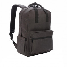 Rucsac Laptop 15 inch, buzunar frontal cu fermoar, Everestus, TK, poliester, pvc, gri, saculet si eticheta bagaj incluse foto