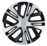 Cumpara ieftin Set capace roti model Raven Gri-Negru cu inel cromat - 15 inch, AUTOHELIX MSA&reg;