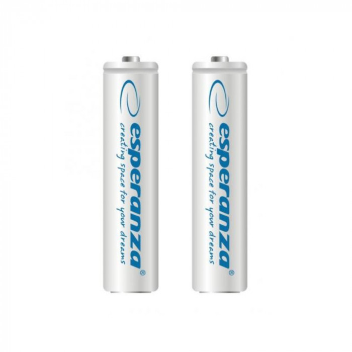 Set 2 acumulatori AAA (R3) Esperanza 92250, 1000mAh, Ni-MH, 1.2V, reincarcabili, albi