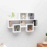vidaXL Raft de perete &icirc;n formă de mașină alb 82x15x51cm lemn prelucrat