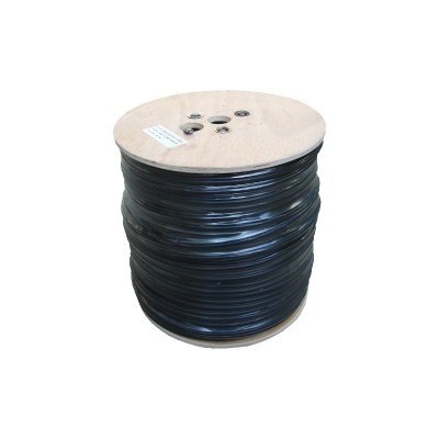 Cablu FTP Cat. 5e Cupru 0,5mm Solid cu Sufa, manta PE Negru 500mRol foto