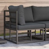 vidaXL Mobilier pentru Exterior cu pernă cu pernă Negru Aluminiu 42008022