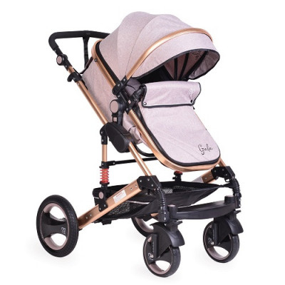 Carucior pentru copii 2 in 1 cu suspensii Gala Bej foto