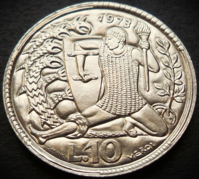 Moneda 10 LIRE - SAN MARINO, anul 1973 *cod 5251 = UNC foto