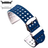 Curea silicon cu doua fete compatibila Samsung Galaxy Watch9 44mm, Alb/Albastru