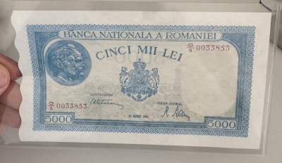 5000 lei Martie 1945 UNC foto