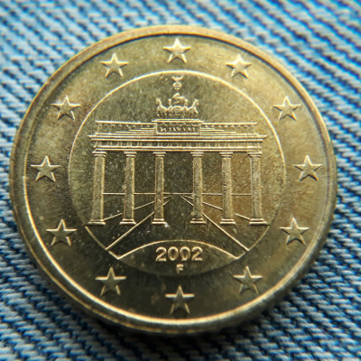 2n - 50 Euro cent 2002 F Germania / primul an de batere foto