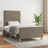 VidaXL Cadru de pat fără saltea, gri taupe, 100x200 cm, textil