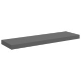 Cumpara ieftin Raft de perete suspendat, gri extralucios, 80x23,5x3,8 cm, MDF