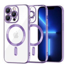 Husa premium iPhone 13 Pro Max Techsuit Luxury Crystal MagSafe, mov foto