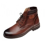 Ghete barbati casual din piele naturala (imblanite) Maro GKR39M