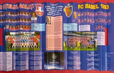 Program meci fotbal OTELUL GALATI - FC BASEL (Champions League 22.11.2011) foto