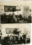 P2800N Interior de casă, cu lampă cu picior, perioada interbelică, lot de 2 fotografii