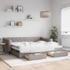 VidaXL Pat de zi cu extensie și sertare, gri taupe, 90x200 cm, textil 3197465