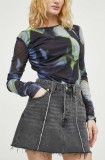 Levi&#039;s fustă din denim culoarea gri, mini, creion
