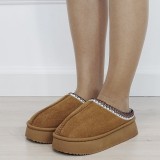 Papuci de casa camel dama cu model traditional 9715 M5