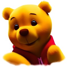 Sticker decorativ, Ursul Winnie the Pooh, Galben, 62 cm, 1227STK